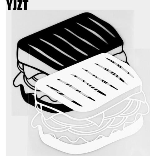 YJZT 14.3×12.2CM Delicious Sandwich Pattern Vinyl Decal Car Sticker Body Decoration Black / Silver 20B-0411