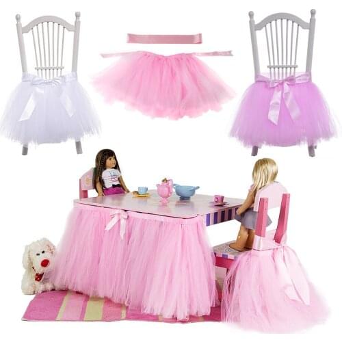 1pcs Tulle Tutu Chair Skirt with Ribbon Table Skirt Decoration For Baby Birthday Boy Girl Party Wedding Supply Home Textiles