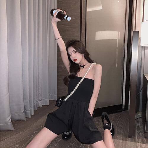 Women Short Playsuit Bodysuit Rompers Sexy Sleeveless Solid Backless Ladies Overalls Paysuits Loose Tunic Summer Casual Clubwear