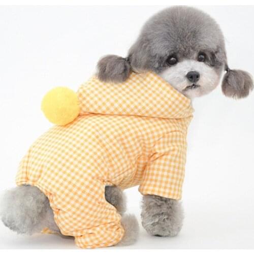 Winter Dog Clothes Plaid Coat Jacket Warm Dog Clothing Jumpsuit Overalls Yorkshire Pomeranian Schnauzer Poodle Puppy Costumes
