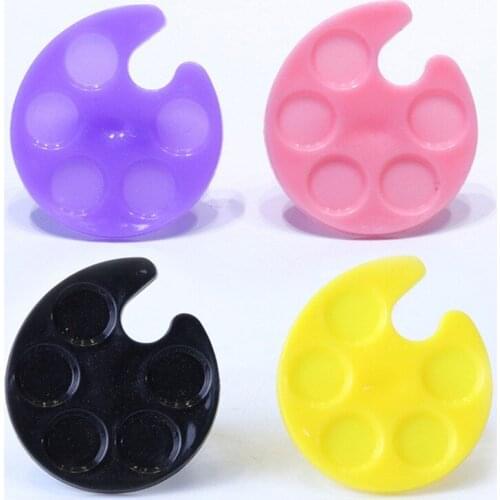 1pcs Plastic Mini Finger Ring Nail Palette Dishes Polish Painting Tool Nails Plate Pigment Holder Manicure Accessories
