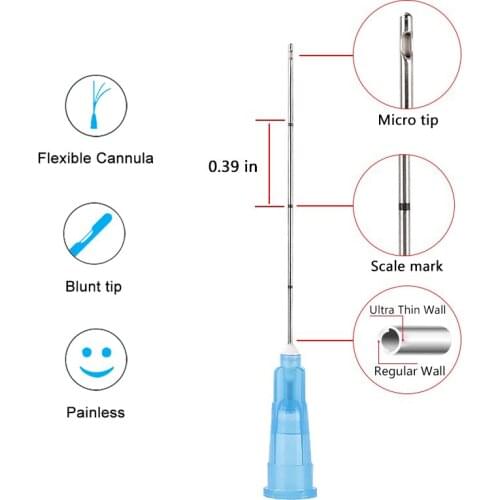 Blunt Micro Cannula 18G 20G 21G 22G 23G 25G 27G 30G Disposable Stainless Steel Needle 10pcs