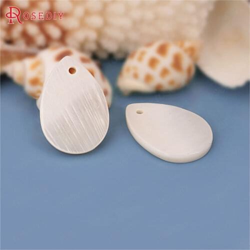 12814-2)40PCS 18x12MM White Natural Freshwater Shell Drop Shape End Charms End Beads Diy Jewelry Findings Accessories Wholesale