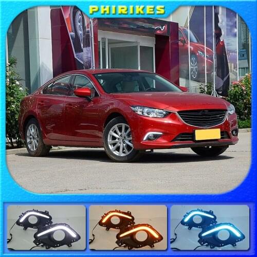 2 Pcs DRL For Mazda 6 Mazda6 Atenza 2014-2016 LED DRL Daytime Running Lights Daylight Fog light cover