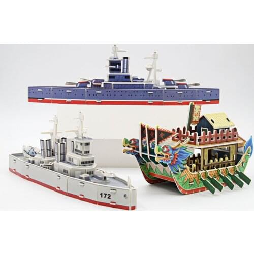 28CM 3D Paper Model Building Destroyer Aircraft Carrier Shipping Pepercraft Sailing Ship Puzzle Construction Educational Toys
