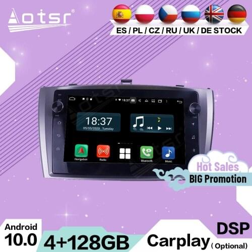 4+128G Carplay Multimedia Stereo Android For Toyota AVENSIS 2009 2010 2011 2012 2013 2014 2015 GPS Navi Radio Receiver Head Unit