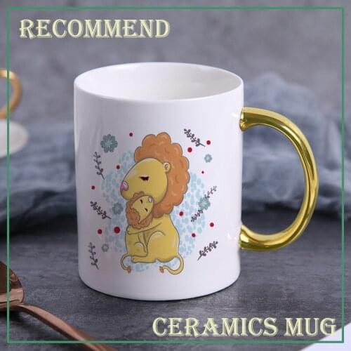 400ml cartoon lion Ceramic mug coffee Mugs Drinkware Coffee Tea Cups Novelty Gifts milk cup Drinkware KTDW-071