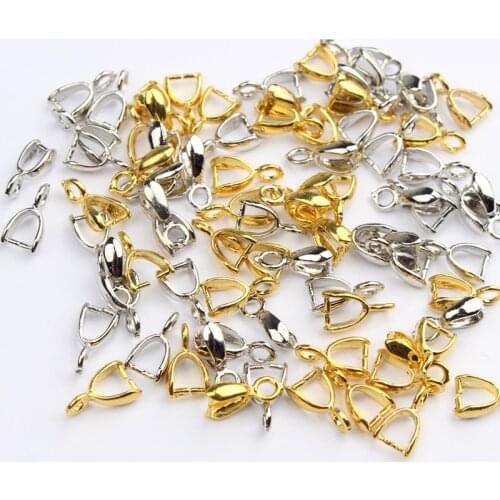 50pcs 5*10mm Seeds Buckle Pendants Clasps Hook Clips Bails Connectors Copper Mini Charms Bail Beads Supplies For Jewelry Making