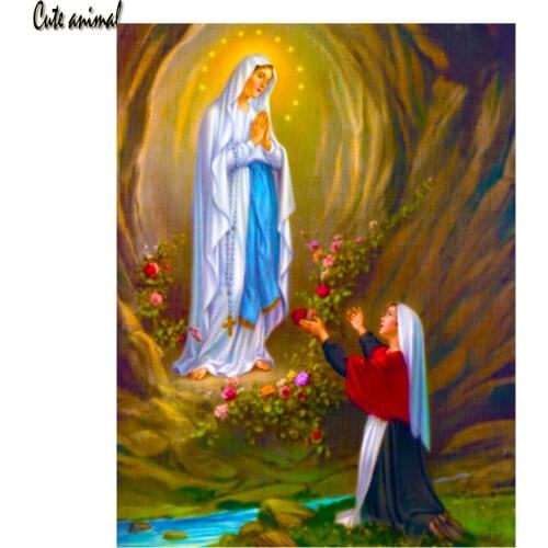 Diy Diamond Mosaic Religious Virgin Icon 5D Diamond Painting Full Drill Square Diamond Embroidery Stitch Cross Home Decoration