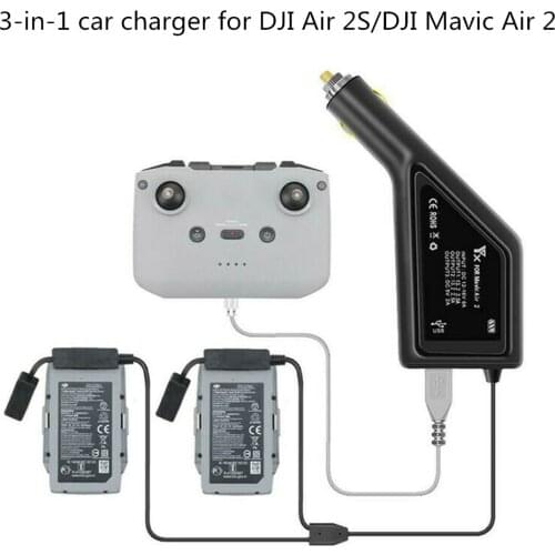 3 In 1 Mavic Car Charger Dual Battery & Controller Charging For DJI Air 2S/DJI Mavic Air 2 Safe And Flame Retardant Materials