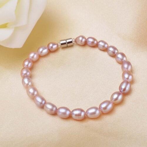 Simple Trendy Natural Pearl Bangle Bracelets Freshwater Pearl Elastic Bracelet for Women Engagement Party Baroque Jewelry