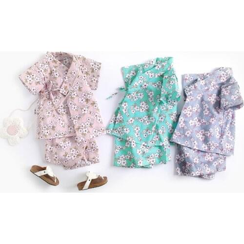 Baby suit summer style Japanese home clothes short-sleeved newborn yukata male and female baby kimono childrens pajamas