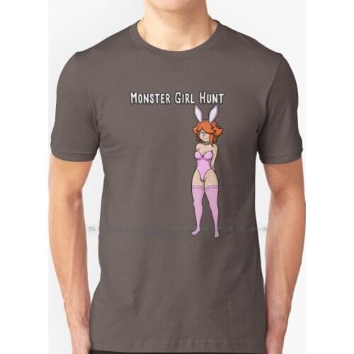 Monster Girl Hunt - Kate Bunny Pink T Shirt 100% Pure Cotton Monster Girl Hunt Monster Girl Happy Cute Sexy Cartoon Toon Game