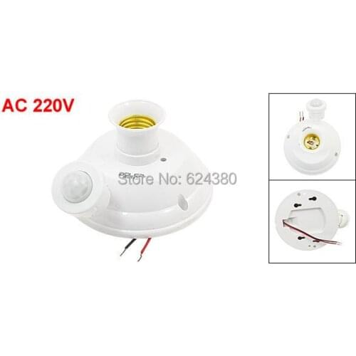 Energy Saving Infrared Ray IR Motion Auto Sensor E27 Bulb Lamp Light Socket Wall Plate AC 220V