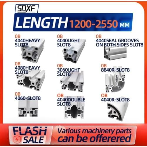 European standard aluminum alloy industrial aluminum profile 3060 4040 4060 8840R small automatic rail equipment profile flow