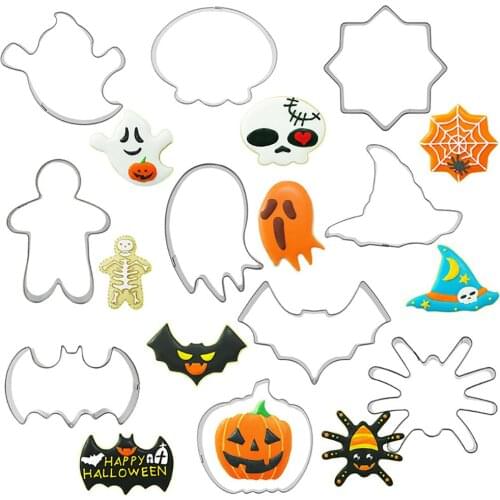 Halloween Cookie Mould Stainless Cookie Mold Cutters DIY Party Supplies Biscuit Baking Tool Halloween Decoration for Home