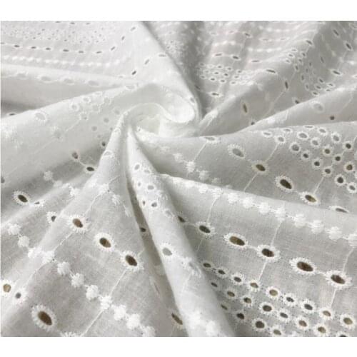 Cotton Fabric, Cotton Lace Fabric, Cotton Lace, Off White Cotton Fabric, Eyelet Cotton Fabric