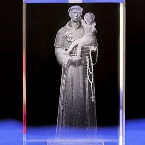 Christian crystal handicrafts, crystal inside carved jesus catholic father and son crystal ornaments