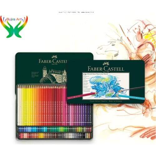 Faber Castll 120 color Oil/water soluble color pencil iron box artist collection painting brush hand drawing professional set