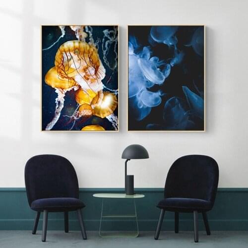 Jellyfish Marine Life Oil Canvas Painting Art Painting Living Room Decoration Painting Wall Painting Picture Poster Canvas Print