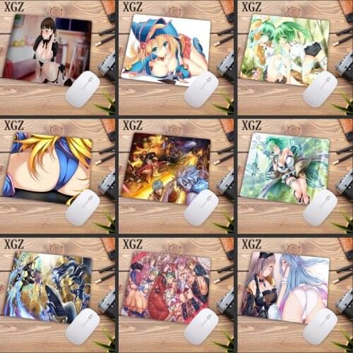 XGZ Sexy Girls Big Breast Anime Cartoon Mouse Pad Gamer Play Mats Size for 18x22x0.2cm Gaming Mousepads for CSGO DOTA LOL Gamer