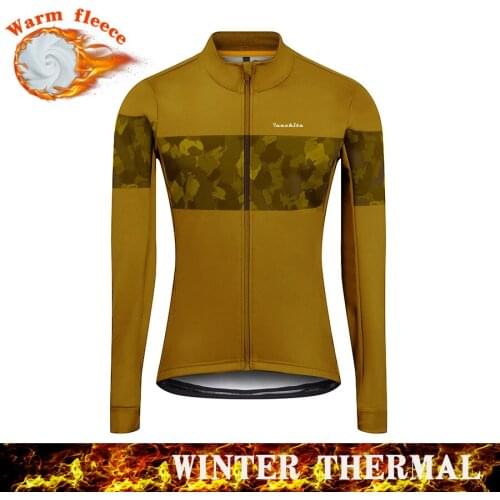 Runchita Winter Thermal Fleece Men Bicycle Long Sleeve Cycling Jersey Clothing Pro Team Outdoor Mountain Road Bike Triathlon