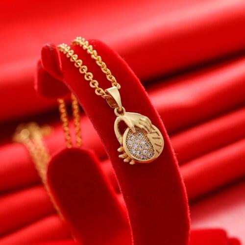 Gligli Small Necklaces For Women/Girl Gold Color Pendant Thin Chain Jewelry Ladies Festival Gift