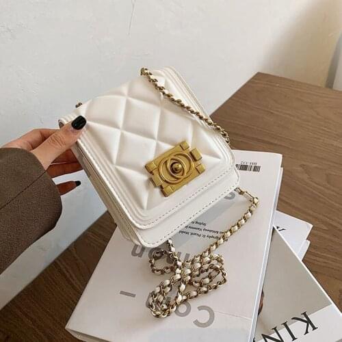 Embroidery MINI Messenger Bag Women 2020 Lock Buckle Shoulder Bag Women Lipstick Handbags and Wallets