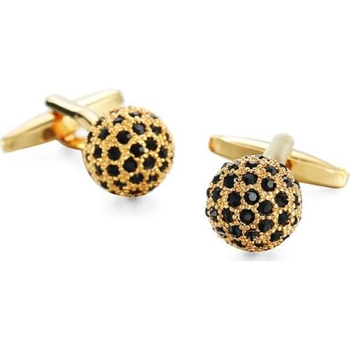 Fashion mens shirts Cufflinks gold crystal ball Cufflinks new design style luxury French shirt accessories