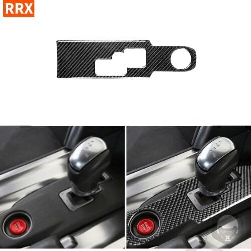 For GTR R35 2008-2016 Real Black Carbon Fiber Sticker Central Control Gear Box Shifter Panel Interiors Styling Car Accessories