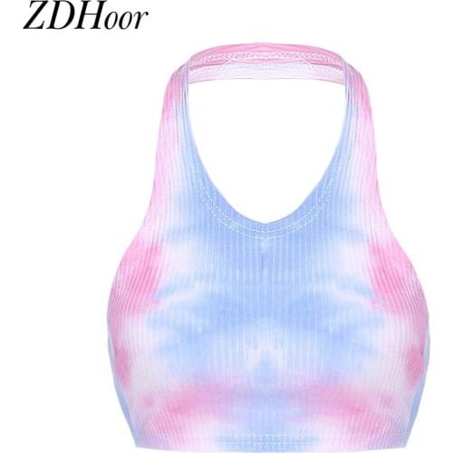 New Womens Bandage Halter Sexy Crop Tops Girls Summer Casual Back Lace-up Camisole Backless Tank Tops Dance Workout Streetwear