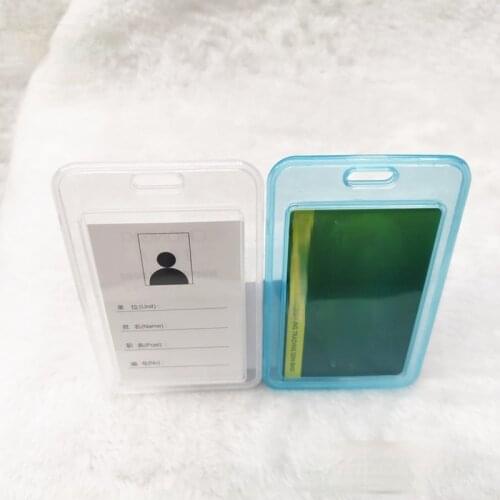 Plastic Transparent Student Nurse ID Badge Card Holder Business Pass Tag Holder Office Work Card Holder