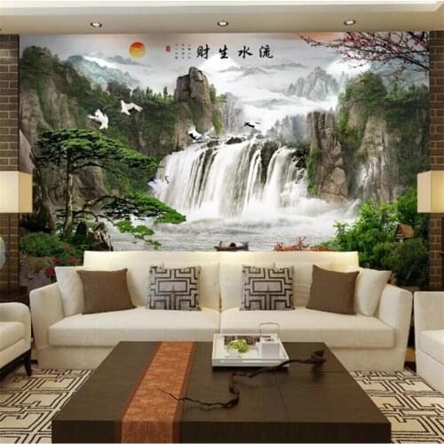 Wellyu Custom Photo Wallpaper 3d обои Aesthetic Landscape Decorative Painting Background Wall Water 3d wallpaper papel de parede
