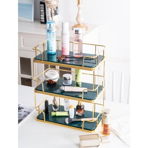 Simple Bathroom Storage Rack Home Storage Tray Desktop Dresser Multi-layer Rack Bathroom Organizer Shelf