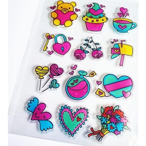 11*16cm Cartoon icon Transparent Clear Stamps / Silicone Seals Roller Stamp for DIY scrapbooking photo album/Card Making