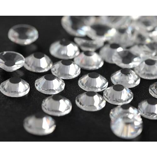 SS30 Clear Crystal AB Non Hot Fix Rhinestone Flatback Glue on Round Strass Glitter Rhinestones for Nail Decoration B1102
