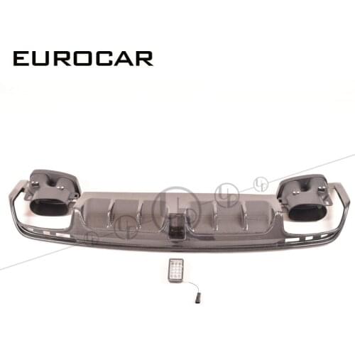 S-CLASS W222 S63 S65 B-style CARBON fiber rear diffuser lip with exhaust tips muffler tips B Logo for W222 S63 S65 B style