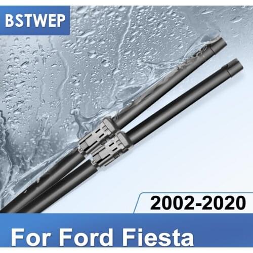 BSTWEP Windscreen Wiper Blades for Ford Fiesta Fit Push Button / Hook Arms model year from 2002 to 2020