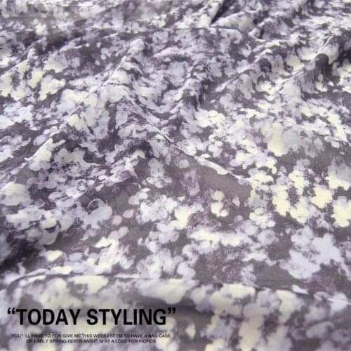 Silk Georgette Chiffon Fabric Dress Hazy Color Purple Skirt Cheongsam Clothing DIY Patchwork Tissue