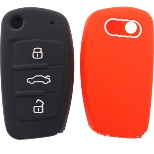 Silicone Car Key Cover Protector Case Shell For Audi A3 A4 A5 C5 C6 8L 8P B6 B7 B8 RS3 Q3 Q7 TT 8V S3 Decoration Accessories