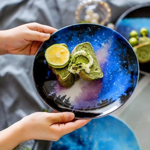 Nordic Wind Pendulum Ceramic Star 8 inch Bone Porcelain Plate Western Food Steak Plate Hand Painted Breakfast Dishes