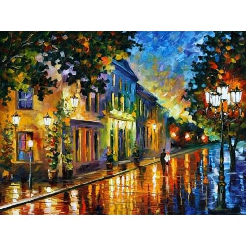 Contemporary art on the way to morning knife oil painting canvas beautiful landscape pictures for wall decor