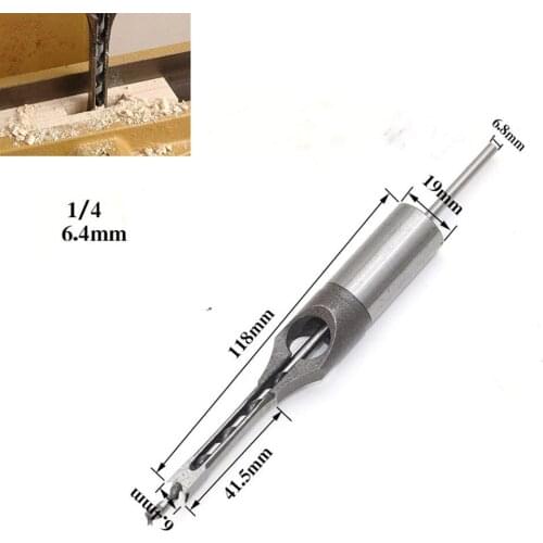 1PCS Twist Drill Bit HSS Mortising Chisel Drill Set Hole Woodworking Drill Tool Electric Square Auger Extended Saw Hand Tool