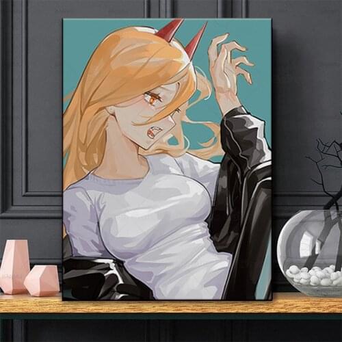 Tatsuki Fujimoto ​Chainsaw Man Girl Anime Canvas Painting Decor Wall Art Pictures Bedroom Home Room Decoration Prints Poster