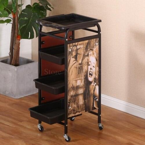 Beauty And Hairdressing Trolley Barber Shop Special Tools For Dyeing And Perming Barrow Salon Trolley Mobile Shelf