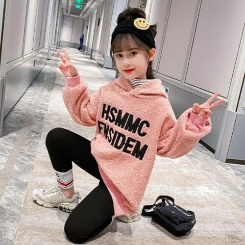 Girls' Hoodies Sweatshirts Kids Outwear 2021 Princess Velvet Thicken Warm Winter Autumn Cotton Fleece Outdoor Childrens Clothin