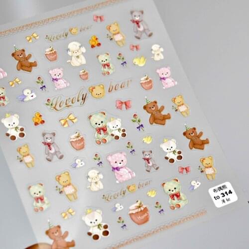 Nail Decoration Cute Bear Nail Stickers Japanese Stickers 5d Nail Art Stickers Nail Art Decorations Stickers Nail Decals