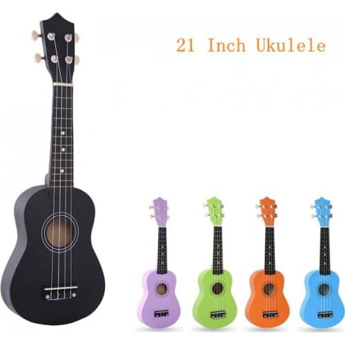 Ukulele 21 Inch Soprano Basswood Pure Color Professional Ukelele 4 Strings Pure Tone Musical Instrument Guitar Accessories