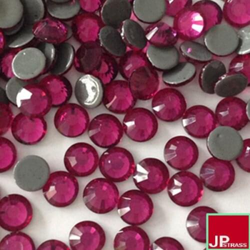 Stock!! 5mm ss20 Fuchsia Austrian hot-fix rhinestone hair accessory ;wedding dress of hot fix rhinestones wholesale price