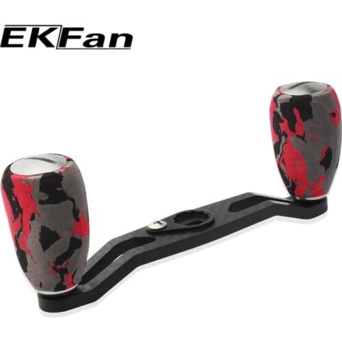 EKFan 105mm 7*4mm New Design Camouflage Series Carbon Fiber Fishing Reel Handle EVA Knob For Rocker Spinning Reel Handle